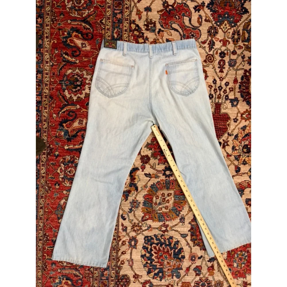 Levi’s 1850 San Francisco Heritage Orange Tab Wide Leg Jeans Light Wash